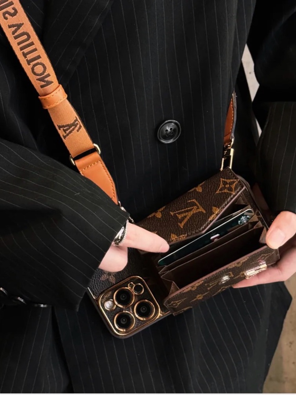 Louis Vuitton Monogram Card Wallet Phone Case in Brown IPhone 17proMax